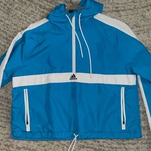 Blue cropped windbreaker